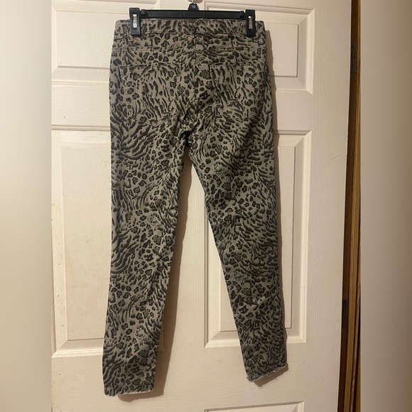 Democracy Ab Technology Animal Leopard Print Skinny Pants Black & Tan sz 4 - Picture 5 of 8